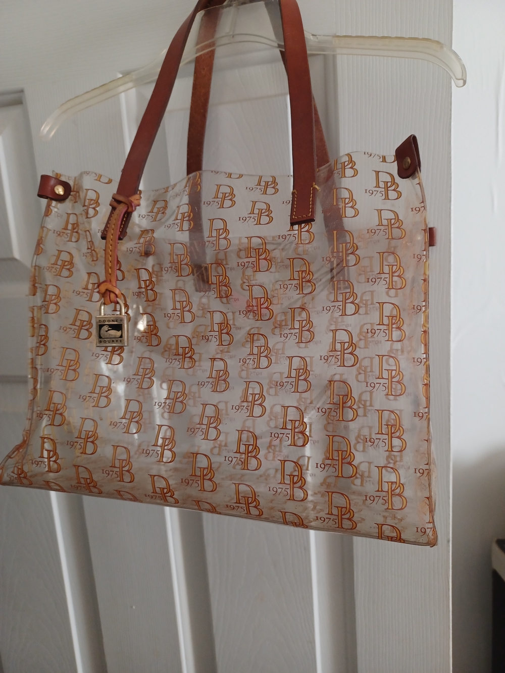 Dooney And Burke Transparent Tote Bag with Brown Handles